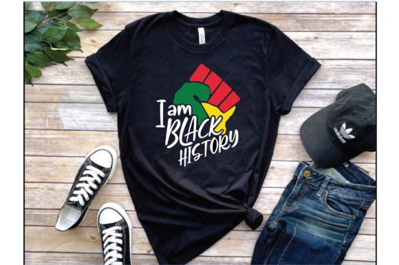 I Am Black History. Typography T-Shirt Designs Review
